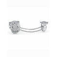 thumbnail image 2 of PalmBeach Jewelry 1.58 TCW Micro-Pave Cubic Zirconia Vintage-Inspired Floral Motif Knuckle Ring in Sterling Silver, 2 of 8