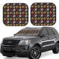 thumbnail image 2 of Daiia Pumpkin And Flying Bat 2PCS Car Windshield Sun Shade, Foldable Sun Shield for Car Front Window, Auto Sun Blocker Visor Protector Universal for Truck SUV Pickup-Small, 2 of 7
