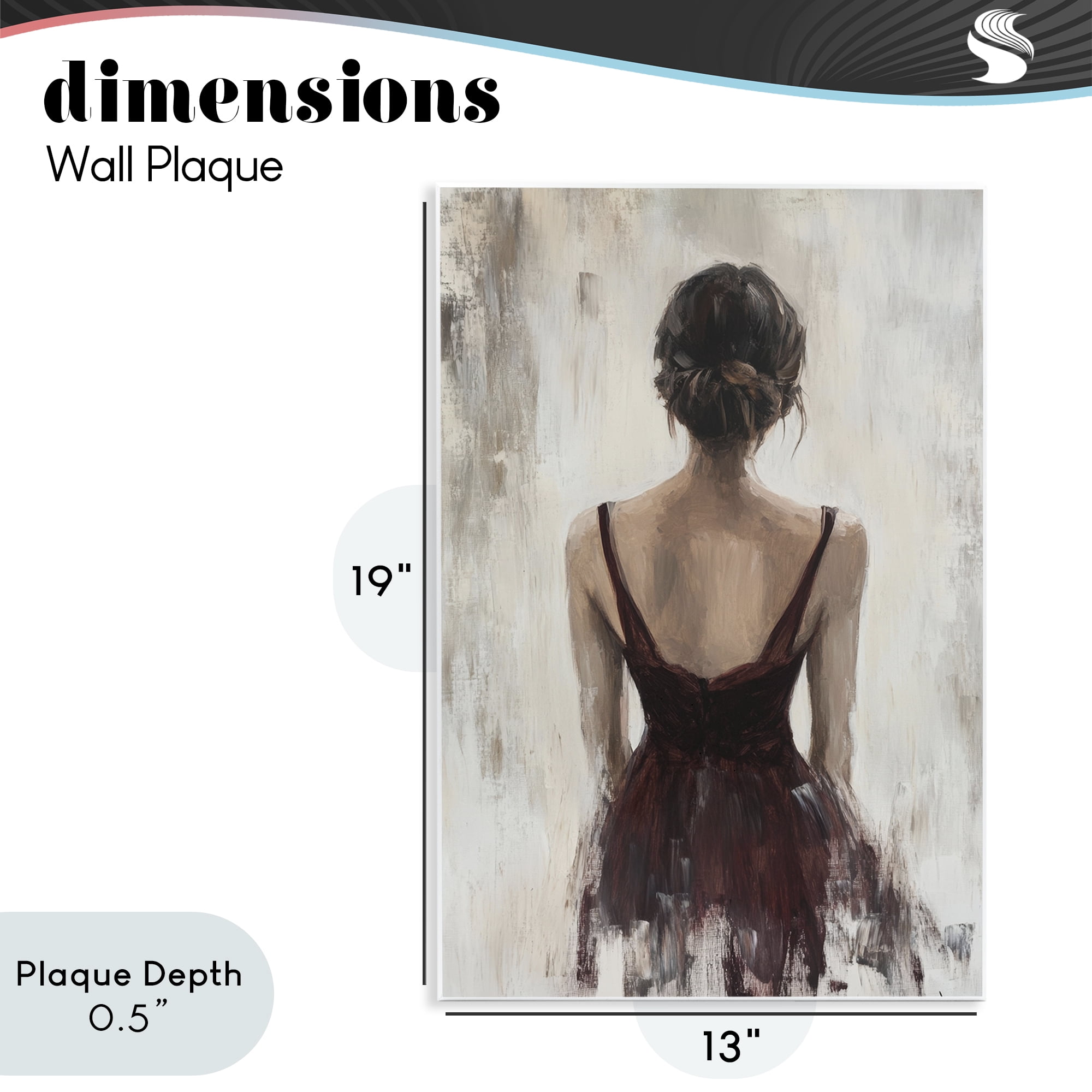 Stupell Industries Portrait of Woman in Burgundy Wall Plaque Art, design by Petal Prints Design