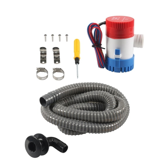 ZPAQI Marine Bilge Pump Hose Installation Kit with 90 Degree Elbow Thru Hull Scupper