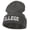 Dark Grey, variant on Wording of College Embroidered Long Beanie - Black OSFM