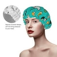 thumbnail image 4 of Kdxio Sushi Print Shower Cap for Women,Elastic and Reusable,Double Waterproof Layers Bathing Hat, 4 of 9