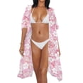 thumbnail image 3 of HELLHERO High Quality Fabrics Beach Cover Up for Resort Lightweight Casual Pink Floral Bloom, 3 of 6