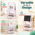 thumbnail image 4 of Costway Kids Art Easel Double Sided Chalkboard Magnetic Whiteboard with Storage Tray Pink, 4 of 10