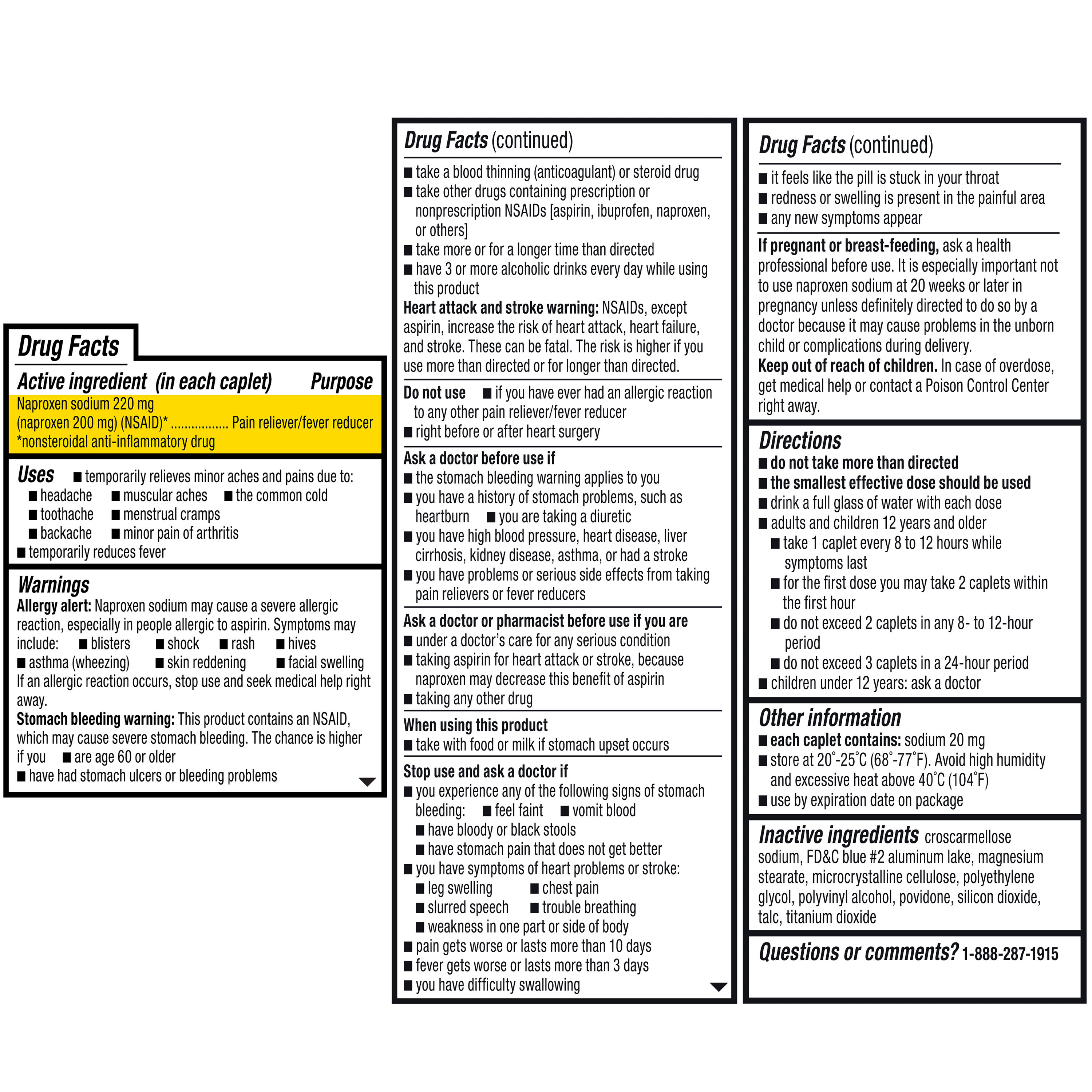 Tabletas de Alivio del Dolor Todo el Día, Naproxeno Sódico, 220 mg, 90 unidades, Tapa Fácil de Abrir, comparable al ingrediente activo de Aleve 7