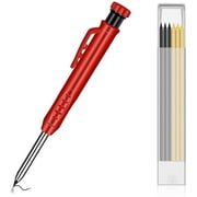 Carpenter Solid Pencil,with 7 Refills Built-in Sharpener Pencils for Construction Drawing Making Scribering Woodworking