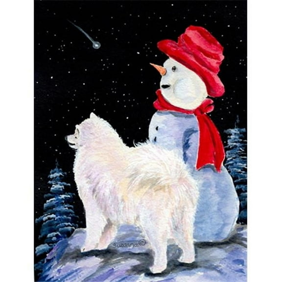 28 x 40 in. Samoyed House Size Canvas Flag