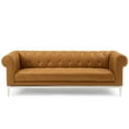thumbnail image 5 of Contemporary Modern Urban Designer Living Room Lounge Club Lobby Sofa, Leather, Tan Brown, 5 of 6