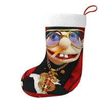 SML Jeffy Rapper Christmas Stocking Xmas Candy Gift Bag Fireplace Hanging Stocking Ornaments Party Home Christmas Tree Decorations Plush Stocking Holders