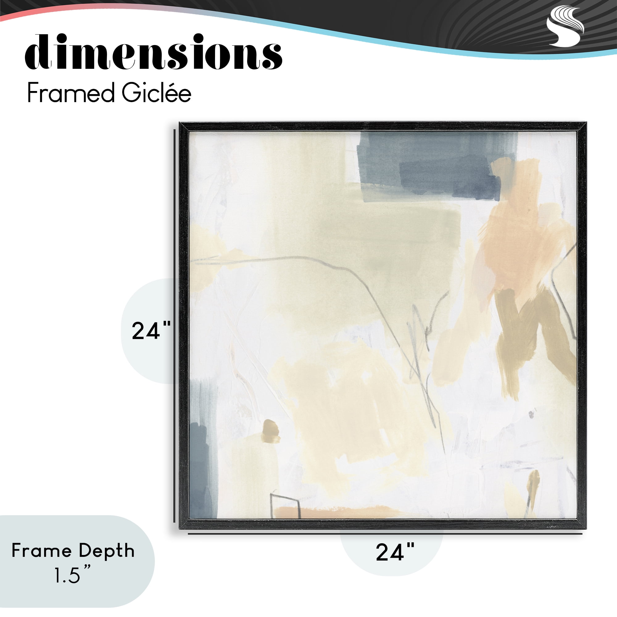 Stupell Industries Plaster Line Abstract Black Framed Giclee Art, design by June Erica Vess