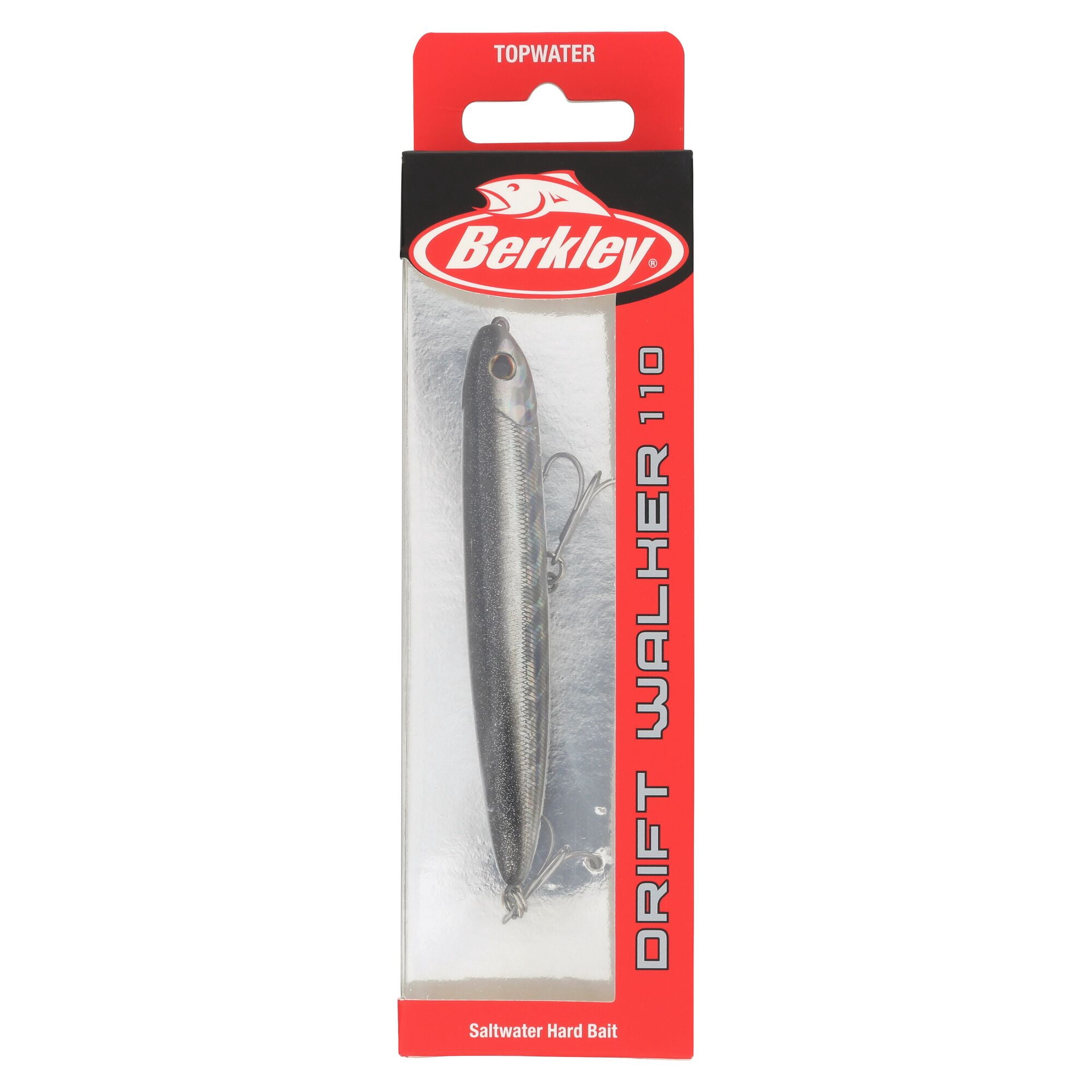 Berkley Drift Walker Saltwater, 4.3 in, Topwater Baits, Black Silver (1 Count)