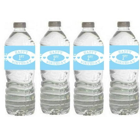 Boys 1st Birthday Party Decorations 15ct Water Bottle Label Stickers