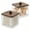 brown, variant on Square Acrylic Qtip Holder - Clear Apothecary Jars with Lids - Bathroom Vanity Storage Canister - Shatterproof Square Organizers for Cotton Swabs