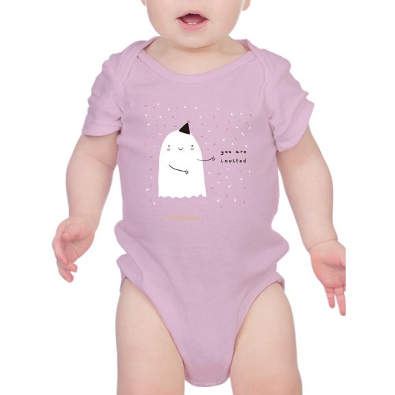 Ghost Party Invitation Bodysuit Infant -Image by Shutterstock, Newborn