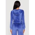 thumbnail image 5 of Women's Velour Long Sleeve Solid Zip Front Hoodie, 5 of 5