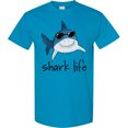 thumbnail image 3 of Inktastic Shark Life Fun Shark with Sunglasses T-Shirt, 3 of 5