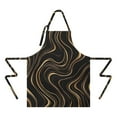 thumbnail image 2 of Black Gold Wave Marble Pattern Apron-Garden Aprons for Women with Pockets-Cotton Linen Waterproof Kitchen Cooking Gardening Aprons Adjustable for Kitchen,Cooking,BBQ and Salon 33x27 Inch, 2 of 7