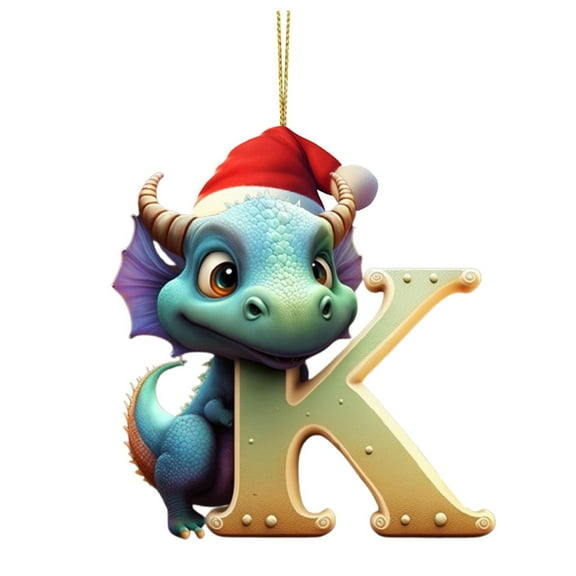 Retro Home Decor Christmas Dinosaur Ornaments 26 Letter Cartoon Pendant For Kids Acrylic Figures Hanging Gift For Christmas Tree Christmas Decoration 2023 Funny Dinosaur Decor For Baby Boy Baby
