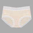 thumbnail image 2 of GEWSEY Womens Organic Cotton High Waisted Lace Trim Underwear for Women Ladies Soft Breathable Panties Comfort Briefs (Light Yellow, XL), 2 of 3