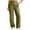 Green, variant on Faux Leather Pants for Women Straight Leg Solid Color Botton Zip Trousers Wide Leg PU Pants with Pockets Size S to 2XL