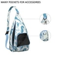 thumbnail image 2 of Ocean Creatures Sling Backpack - Tropical Seahorse & Jellyfish Pattern Crossbody Bag, Lightweight Anti-Theft Shoulder Pack with Layered Storage for Travel, Photography and Cycling, 2 of 4
