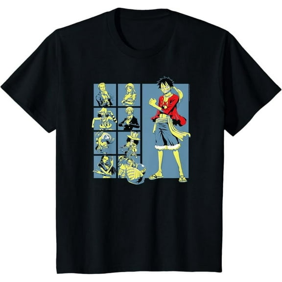 Anime Pirate Character Grid T-Shirt