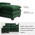 thumbnail image 3 of 123” Sectional Couches with Console for Living Room, Modern U-Shaped Cloud Sofa w/Double Chaise, Built-in 2 Cup Holders and 2 USB Ports, 6-seat Large Upholstered Couch for Apartment(Velvet,Green), 3 of 9