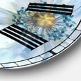 thumbnail image 3 of Designart 'Handpainted White Flower on Blue II' Farmhouse wall clock, 3 of 6