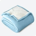 thumbnail image 1 of Bare Home Plush Sherpa Bed Blanket - Fluffy & Soft - Reversible - Lightweight - Full/Queen, Light Blue, 1 of 7