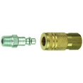 thumbnail image 2 of Tru Flate Hose End Quick Disconnect Coupling 13-201 Coupler And Plug End Set; Industrial/Milton Design; 300 PSI Maximum Working Pressure; Brass Coupler/Steel Plug; Single; Carded Packaging, 2 of 4