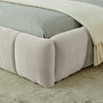 thumbnail image 5 of Grounded King Size Bed Frame, Upholstered Chenille Platform Bed Frame with Tufted Headboard and Wooden Slats Support, No Box Spring Needed, Beige, 5 of 9