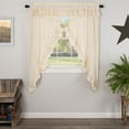 thumbnail image 4 of VHC Brands Muslin Ruffled Unbleached Natural Tan Prairie Short Panel Set of 2 Farmhouse Cotton Window Treatment for Living Room 63x36x18, 4 of 4