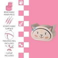 thumbnail image 6 of THE LICKER STORE Opal 19" Modern Cardboard Happy Cat Head 2-in-1 Cat Cave Scratcher with Built-In Bell Toys and Catnip, Cream/Peach, CSR1000B, 6 of 9
