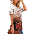thumbnail image 5 of KISSMODA Womens Summer Tops Plus Size Short Sleeve Floral T Shirts for Women V Neck Pleated Tunic Blouse, 5 of 6