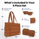 thumbnail image 3 of Bolso de Viaje para Perros rubyloo Puffer Tote con Comederos Rust, 3 of 8