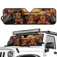 thumbnail image 2 of Uorisanigo Windshield Sun Shade Compatible with Jeep Wrangler TJ JK JL & Gladiator JT 2/4 Door, Dachshund Family Driving Shade Heat Shield Blocks UV Rays, Sunshade Windshield Shield Protection, 2 of 7