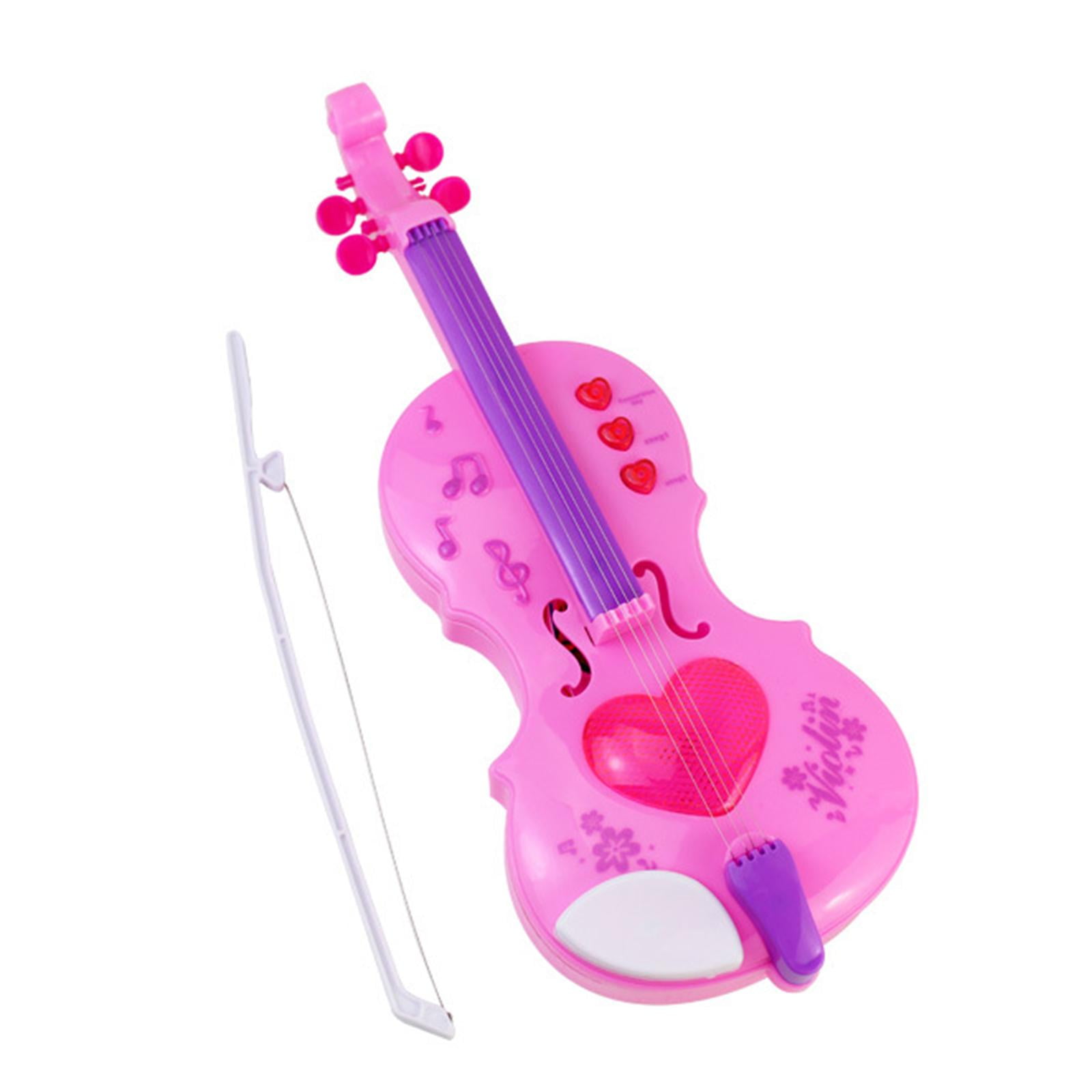 HMANE Electric Violin Toys Musical Instruments Toy with Light and Sound for Kids Boys and Girls Pink Best Gifts for Children