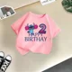 thumbnail image 4 of Camiseta de algodón para niños y niñas con cuello redondo, regalo de cumpleaños de Disney Stitch, kawaii, ropa informal de moda para niños y niñas, 4 of 4