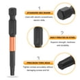 thumbnail image 5 of Uxcell T25 Torx Head Screwdriver Bit 2.56" Long 1/4" Hex Shank Magnetic Tamper Proof 6 Point Star Screw Driver Black Phosphate, 5 of 7