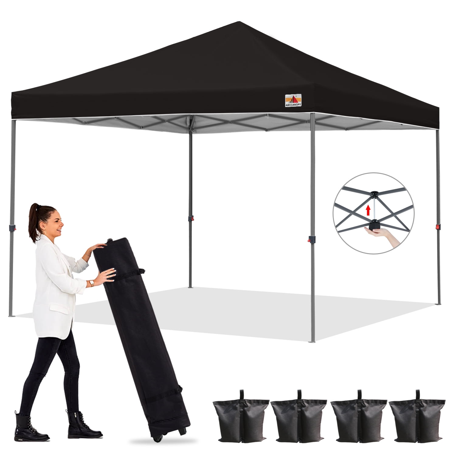 Buy ABCCANOPY 10 ft x 10 ft Easy Pop up Outdoor Canopy Tent, Black