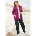 thumbnail image 5 of Woman Within Plus Size Better Fleece Zip-Front Hoodie Long Oversized Sweatshirt, 5 of 6