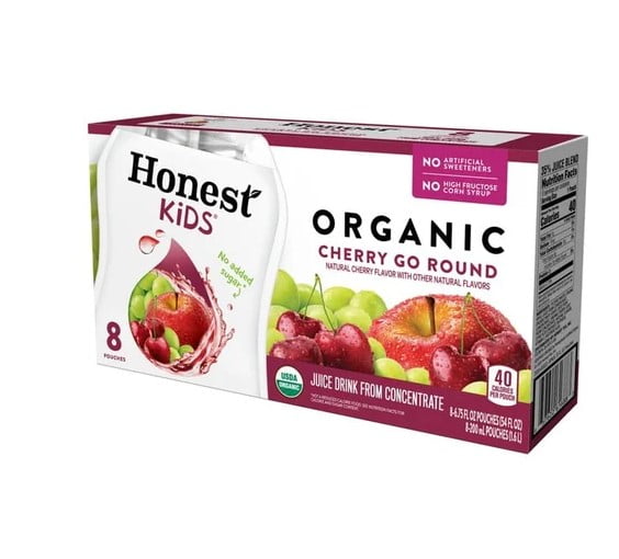 HONEST Kids Organic Juice Drink, Cherry Go Round, 32-6.75 fl oz Pouches ...