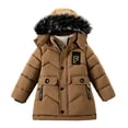 thumbnail image 4 of Nugftut Puffer Jackets Boys Size 5 Years Hooded Winter Coats Warm Windproof Jacket with Faux Fur, 4 of 7