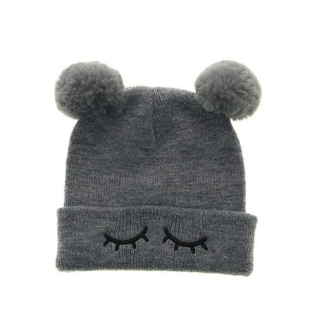 

Esho Baby Boys Girls Cute Knitted Beanie Cap Toddler Winter Warm Pompom Hats 0-7T