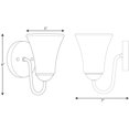 thumbnail image 3 of Progress Lighting Classic 1-Light Bath Wall Light, Brushed Nickel, Etched Glass Shade, 3 of 7
