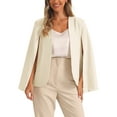 thumbnail image 1 of INSPIRE CHIC Blazer à Manches Cape pour Femmes Affaires Ouvert devant Veste Décontractée S Blanc, 1 of 6