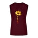 thumbnail image 3 of Gibobby Moda mujer Tank Tops estampado sin mangas O-cuello Casual túnica blusa camisa(Vino,CH), 3 of 4
