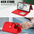 thumbnail image 3 of MYKOMI for iPhone 15 6.1 inch Wallet Case with S Pen Holder & Crossbody Lanyard Strap & Wrist Strip, Shockproof Stylish Protective Cover for iPhone 15, 3 of 6