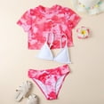 thumbnail image 4 of Baby Swimsuit Girl Kids Baby Spring Summer Print Cotton Sleeveless Vest Tshirt Shorts 3Pc Beach Swimsuit Swimwear Baby Bathing Suit Girl,Size 9 Years-10 Years, 4 of 7
