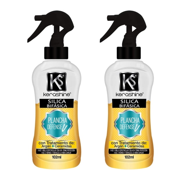 KERASHINE SÍLICA BIFASICA PLANCHA DEFENSE 102 ML C/U - 2 PIEZAS Kerashine Agua/Aceite